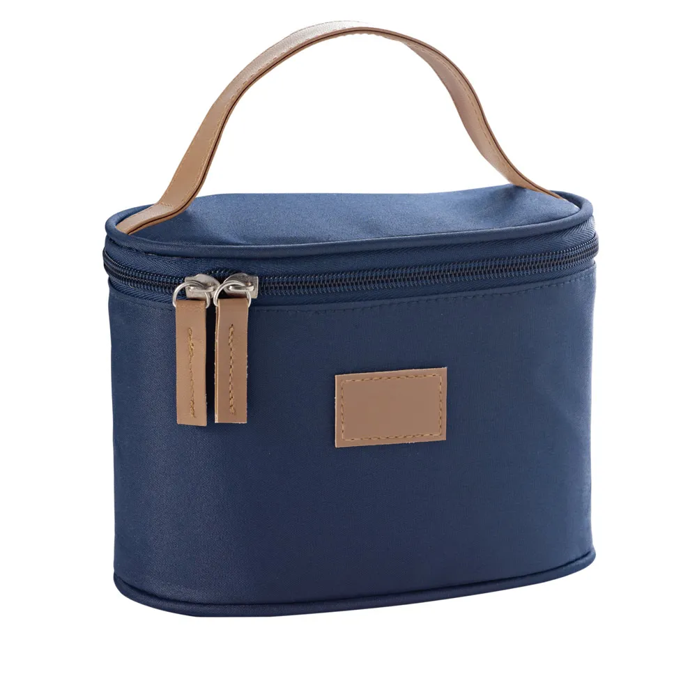 CROWE. Bolsa de cosméticos em microfibra com detalhe em c.sintético