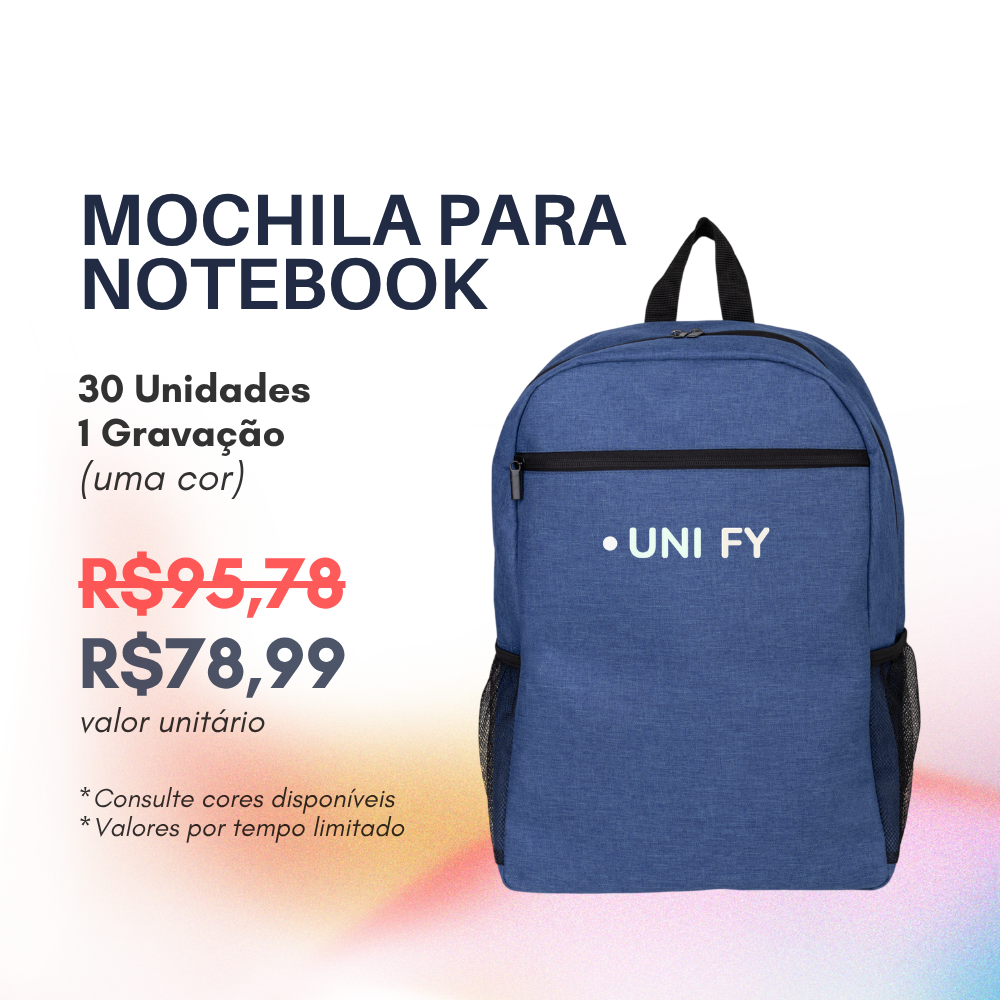 Imagem do produto Mochila Personalizada para Notebook 15.6 – Go Brindes Personalizados