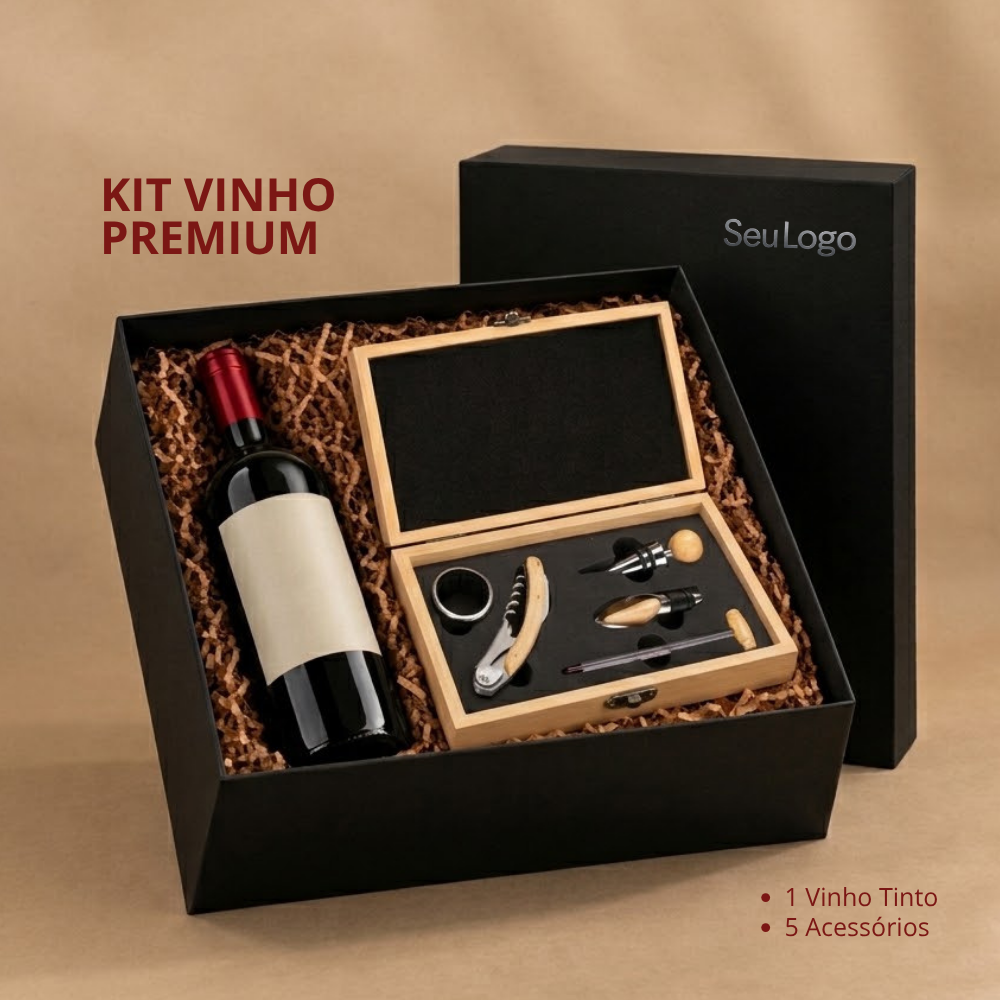 Imagem do produto Kit Vinho Premium Corporativo Personalizado | Go Brindes