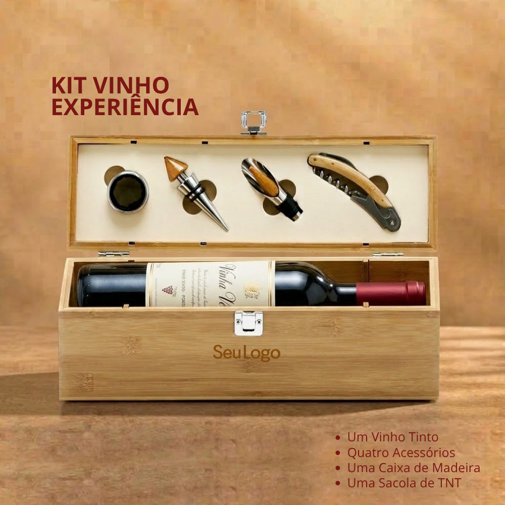 Kit Vinho Experiência Corporativo Personalizado | Go Brindes